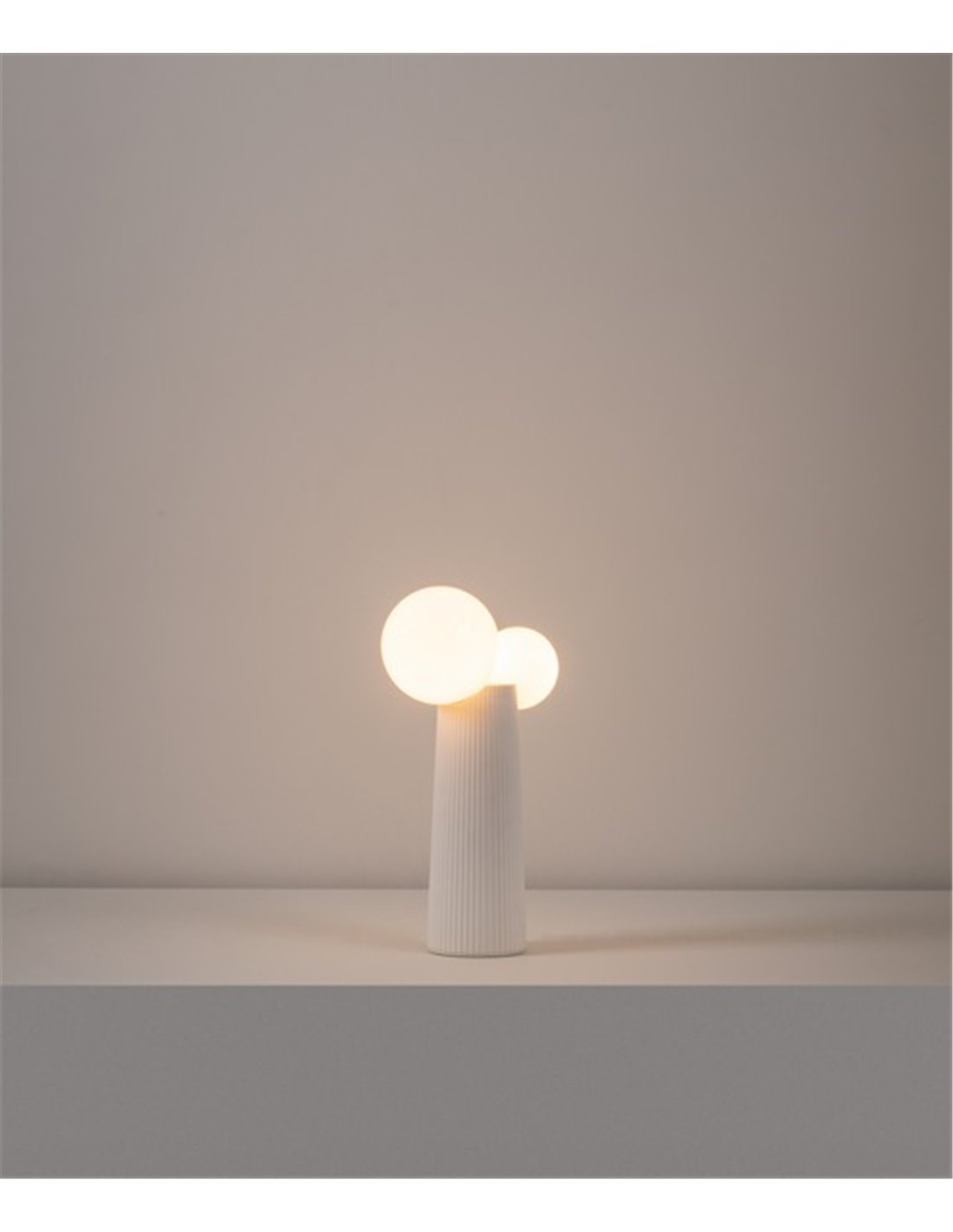 Lámpara de mesa Land - Milán - Lámpara de cerámica y 2 esferas de cristal