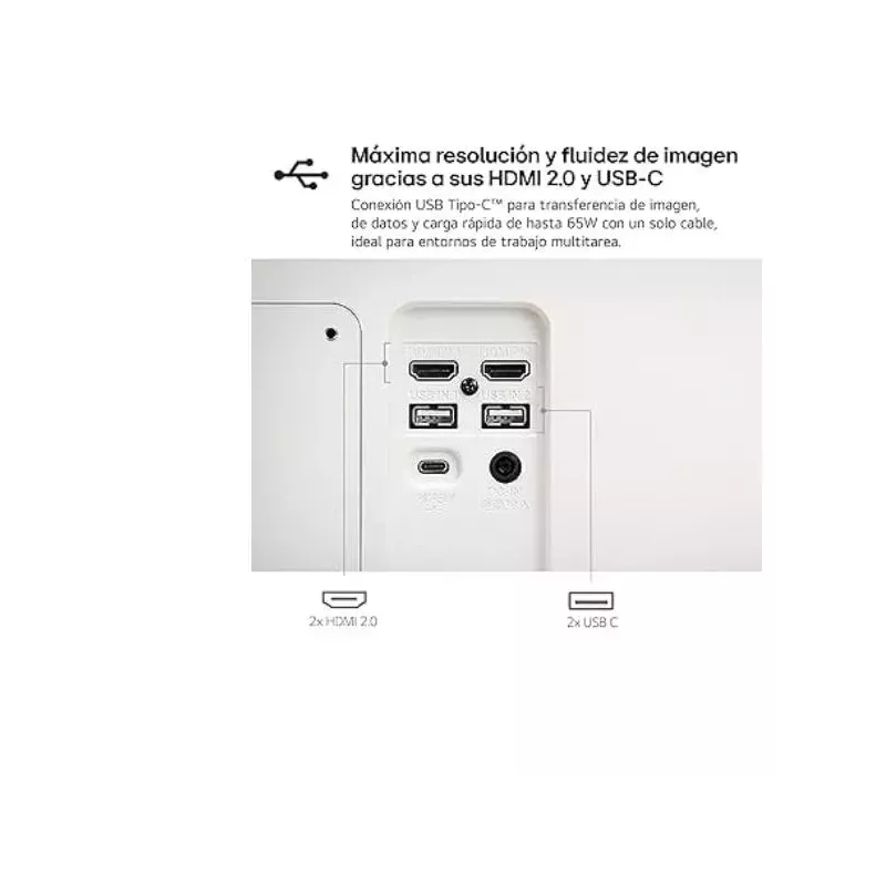 LG - Monitor TV IPS de 27 pulgadas con Resolución 4K, Conexión HDMI y USB-C