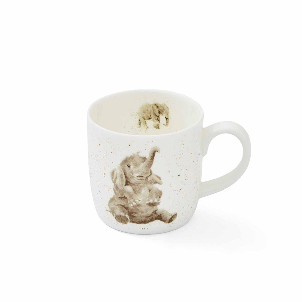 Royal Worcester Mug Elefante Colección Wrendale Design 310 ml - Set de 6 Unidades, Apto Lavavajillas y Microondas