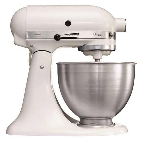 Kitchenaid 5K45SS EWH Robot Classic Blanco - Robot de Cocina de 4,28 Litros con Acción Planetaria