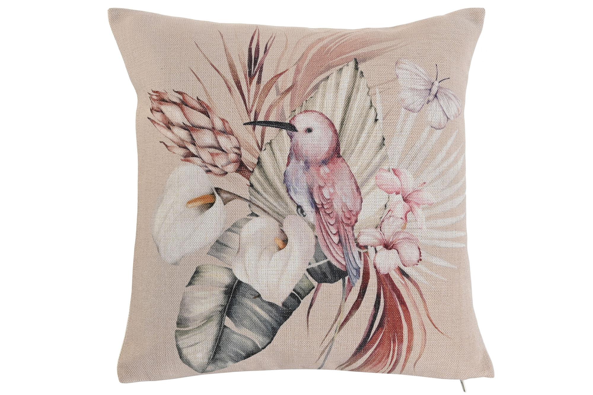 DKD Home Decor Cojín Cottage Pisco23 de Poliéster Impreso con Cremallera Multicolor 45x45x15 cm