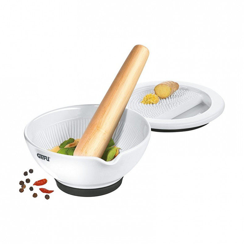 MORTERO DE PORCELANA CON RALLADOR SURI