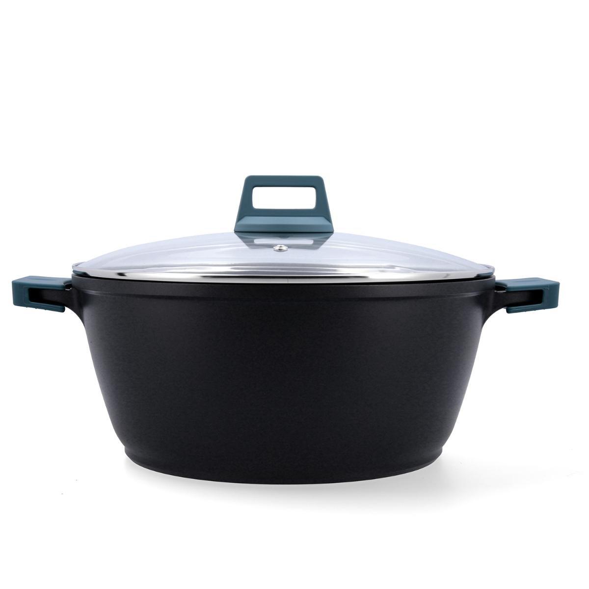 Quid Cacerola Confort de Aluminio Fundido 32 cm 9,2 L con 2 Capas Antiadherentes Apta Inducción Gas Eléctrico Vitrocerámica Lavavajillas