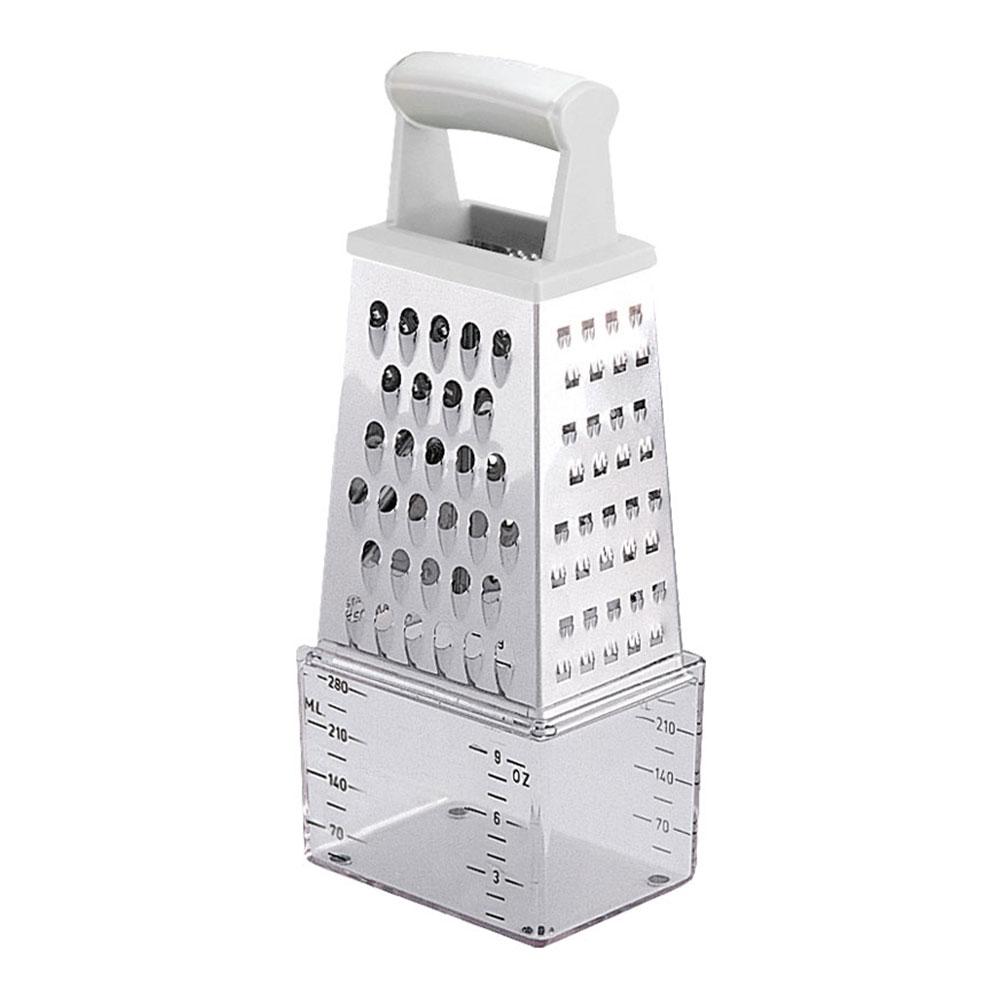 Tescoma Rallador 4 caras con depósito medidor, acero inoxidable, mango ergonómico, apto para lavavajillas