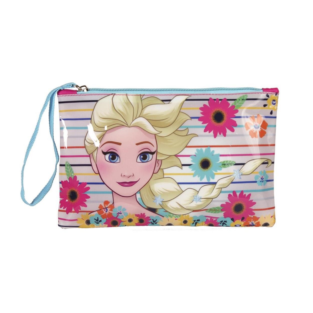 Neceser de PRINCESA DEL FRÍO, con Cremallera con Asa. Diseño Infantil, con estilo Floral - Hogar y Más