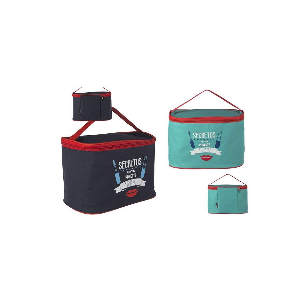 Neceser para Mujer, Textil, con Frase Motivadora. Diseño Hipster, con estilo Vintage - Hogar y Más