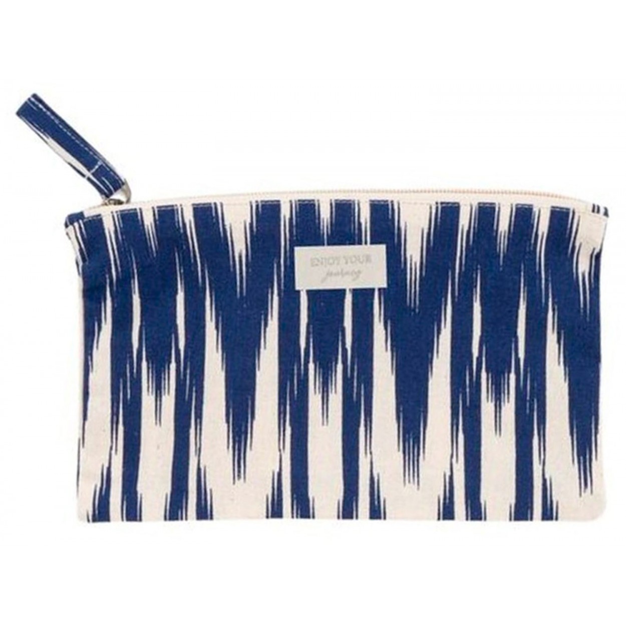 NECESERES DE VIAJE PLANO IKAT AZUL CON CREMALLERA 30X0,5X22CM
