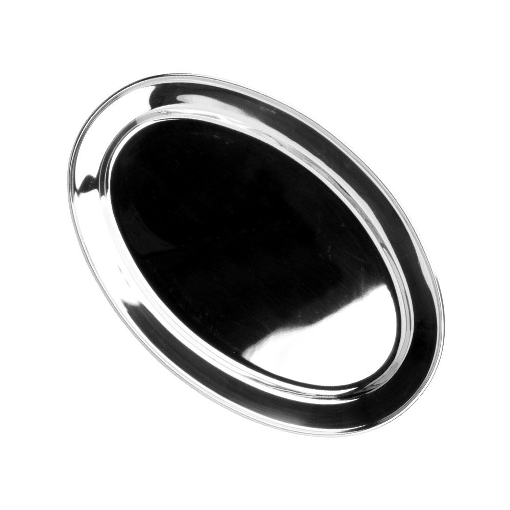 1946 Bandeja Oval de Acero Inoxidable con Ala, 35x23 cm, Altura 2,5 cm