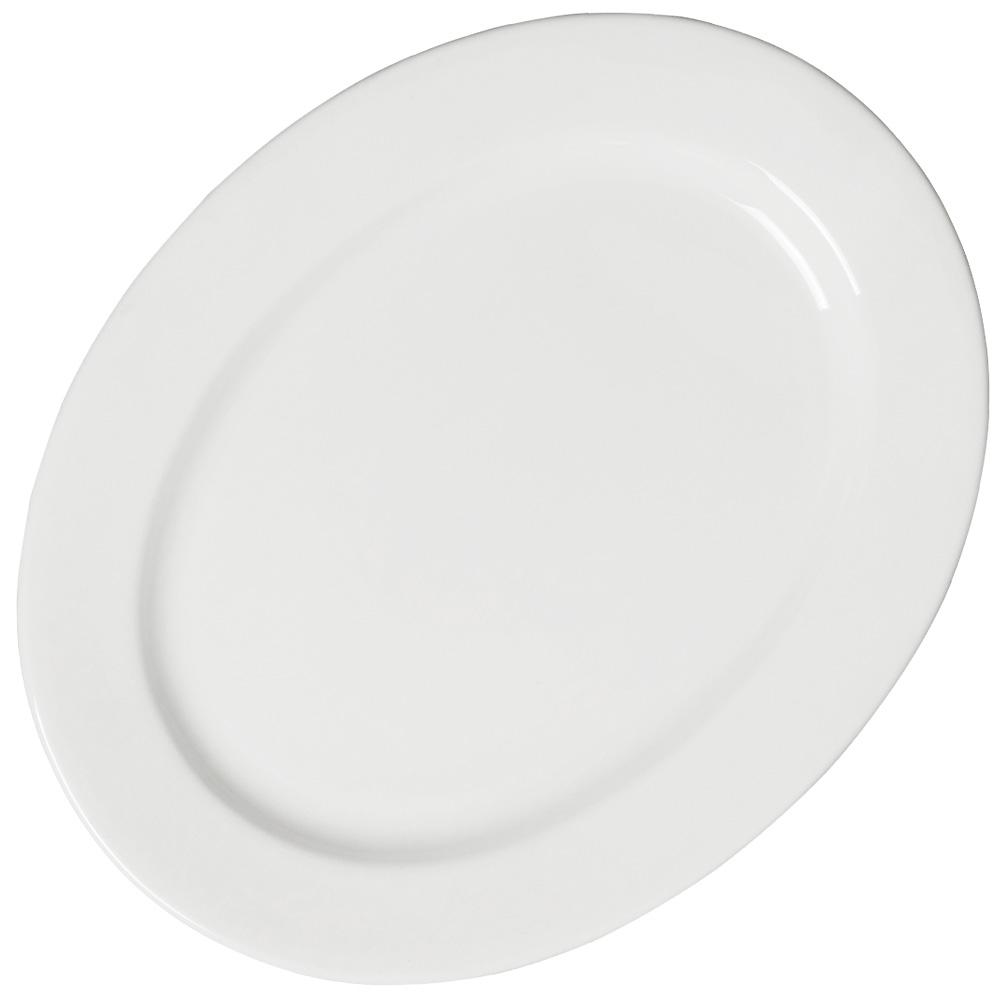 Avet Fuente Oval 36 cm Colección Plain White apta para microondas y lavavajillas, alta resistencia a los golpes, blanco puro para hostelería