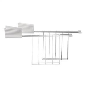 Alessi MDL08RACKW Set de 2 Pinzas para Tostador Plissé Blancas, Diseñado por Michele De Lucchi