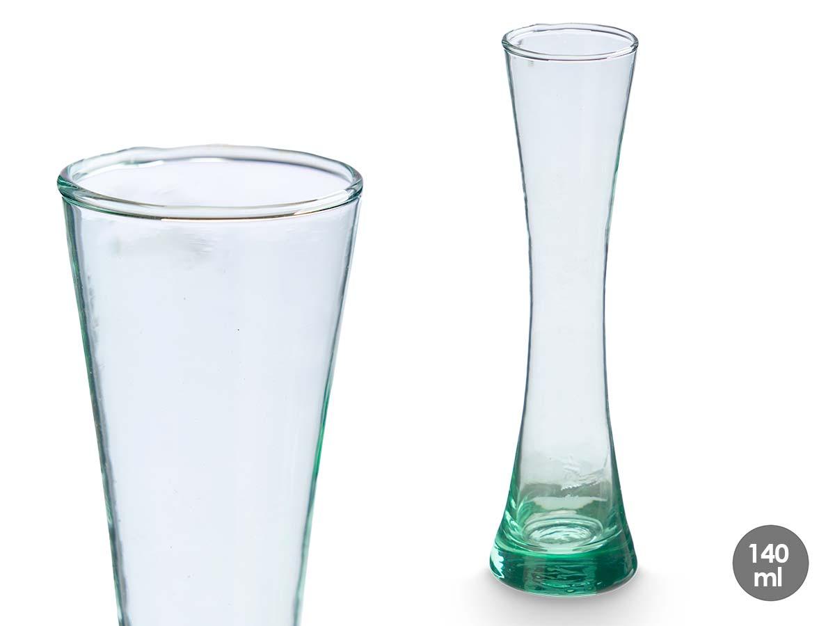 Giftdecor Violetero de Vidrio Reciclado Boca Torcida 140 ml, 5.5x20.5x5.5 cm (24 Unidades)