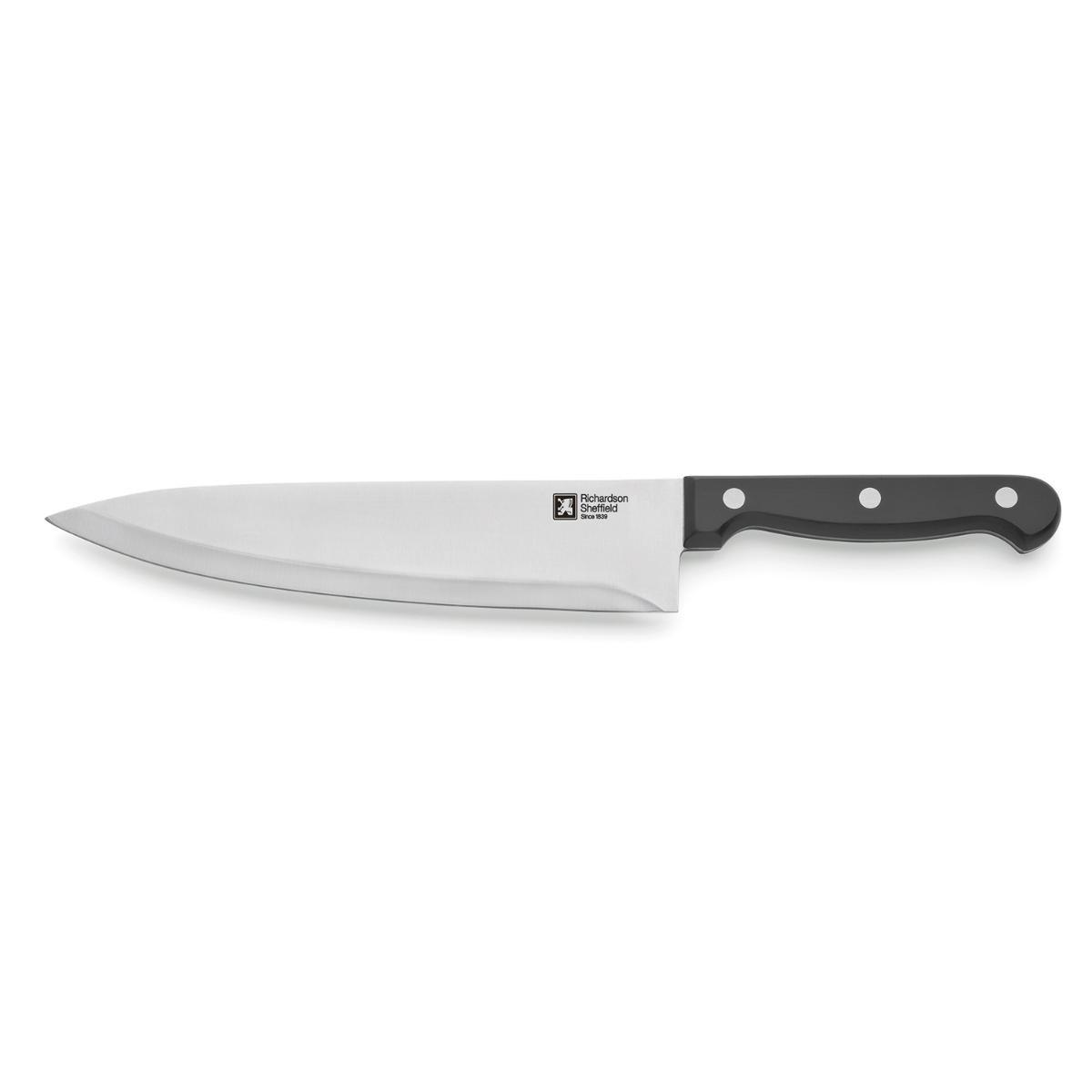 Richardson Sheffield Cuchillo Chef Artisan Hoja de Espiga Completa Acero Inoxidable 20,5 cm Mango Ergonómico Soft Touch Negro, Set de 6