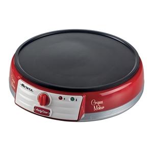 Ariete 202 Crepera Party Time Roja - Diseño Retro Años 50, Placa Antiadherente, Compacta