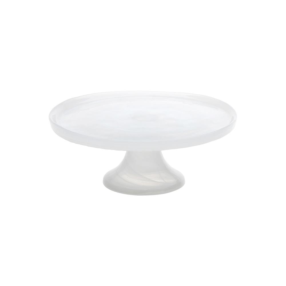 Avet Pastelera con Pie Blanca de Vidrio/Cristal, Colección White, diámetro 19,5 cm