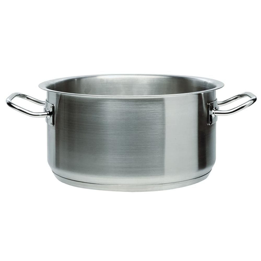 1946 Cacerola Acero Inoxidable 18/10 Sin Tapa Ø40 cm, Altura 20 cm, 29 L - Compatible con Inducción, Vitro, Gas, Eléctrica