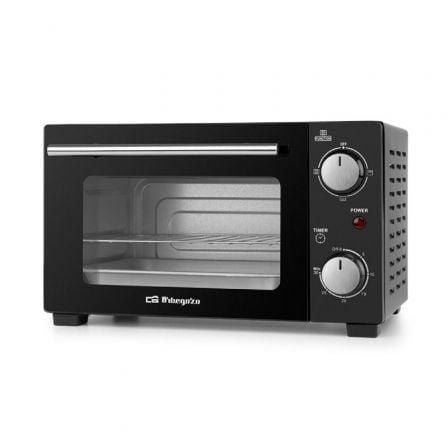 Orbegozo 18066 Horno de Sobremesa Eléctrico HO 985, 800W, 10L, Negro, con Temporizador 30 Minutos y Selector de Calor Superior Inferior Simultáneo.