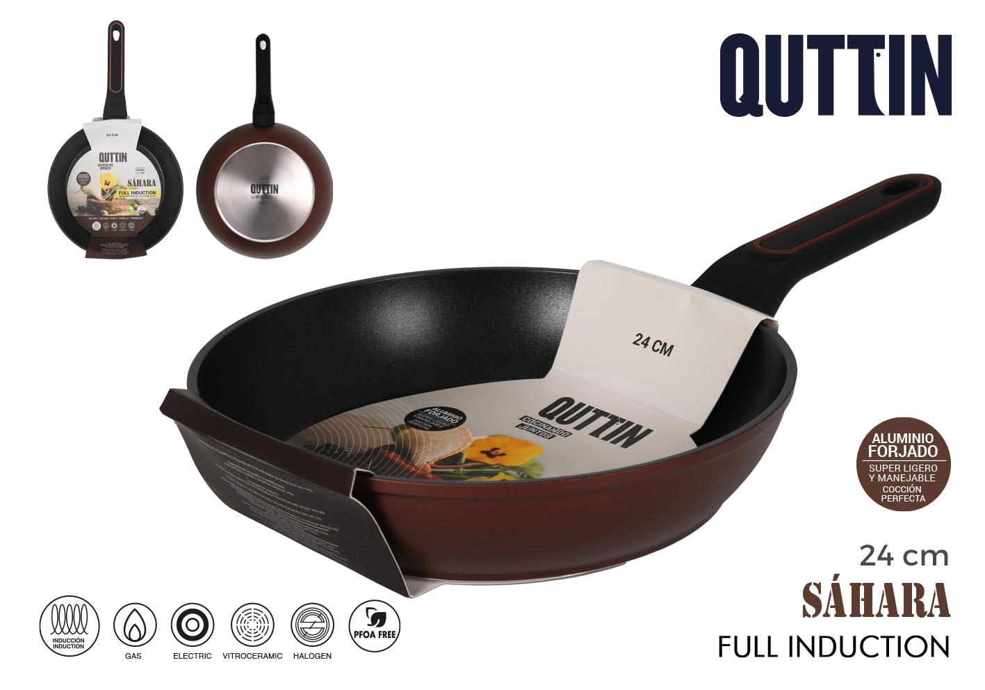 Quttin Sartén 24 cm Aluminio Forjado con Mango Soft-Touch Saha 3.0 mm (6 Unidades)