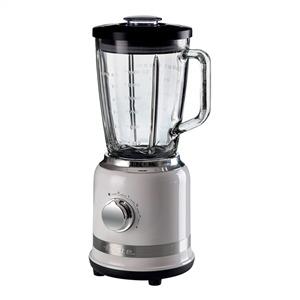 Ariete 585/01 Batidora de Vaso Moderna Blanca con Vaso de Cristal y 4 Cuchillas de Acero Inoxidable, Función Pulse