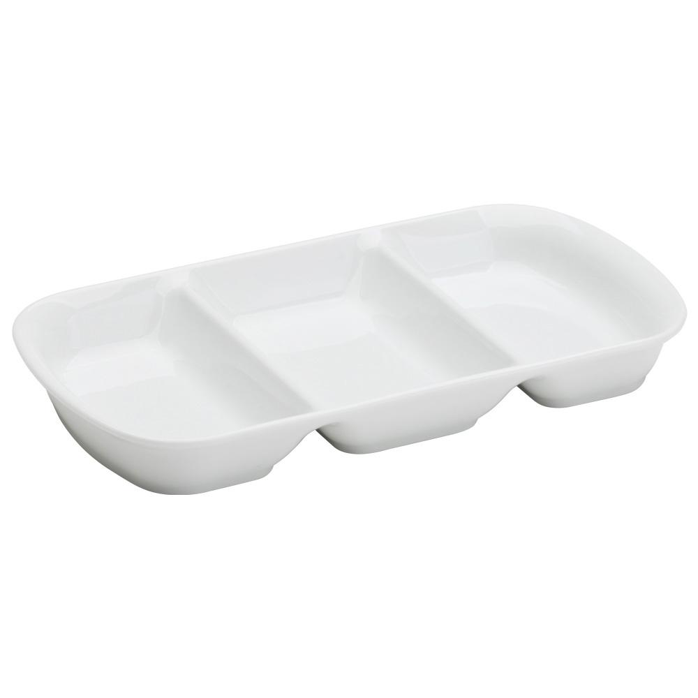 Avet Fuente con 3 Compartimentos 30x16x4 cm, Apta para Lavavajillas, Microondas y Congelador - Pack de 2 Unidades