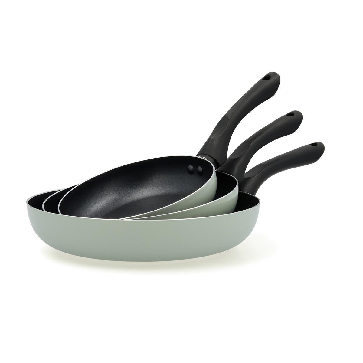 Quid Set de 3 Sartenes Tropic Aluminio Estampado 18, 22 y 26 cm Antiadherente Compatible con Inducción y Todo Tipo de Cocinas