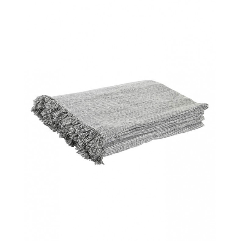 PLAID ALGODÓN RECICLADO 150X250CM GRIS JASPEADO