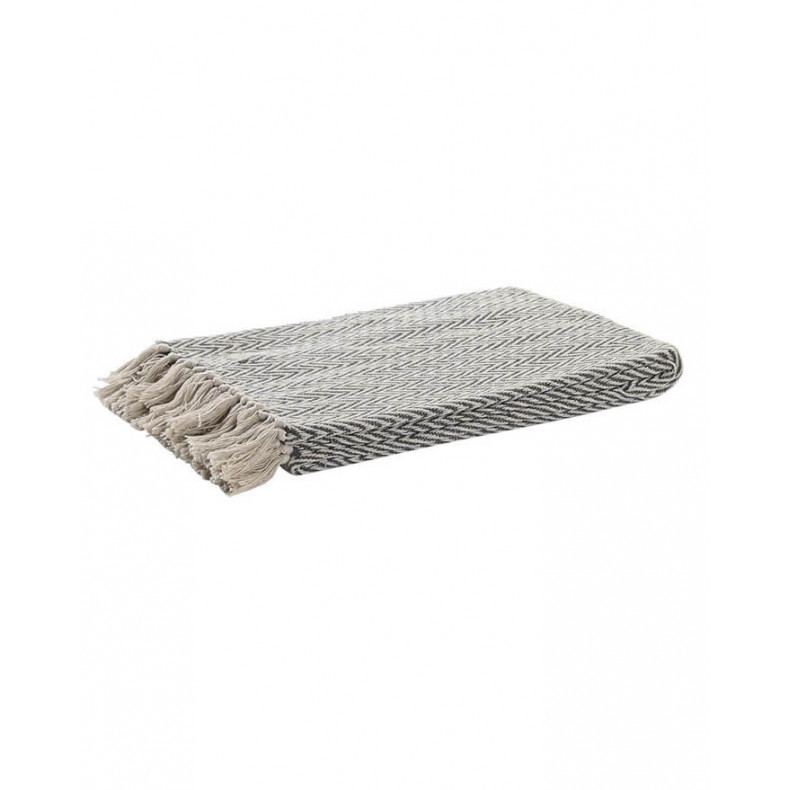 PLAID ALGODÓN ZIGZAG 130X170CM GRIS