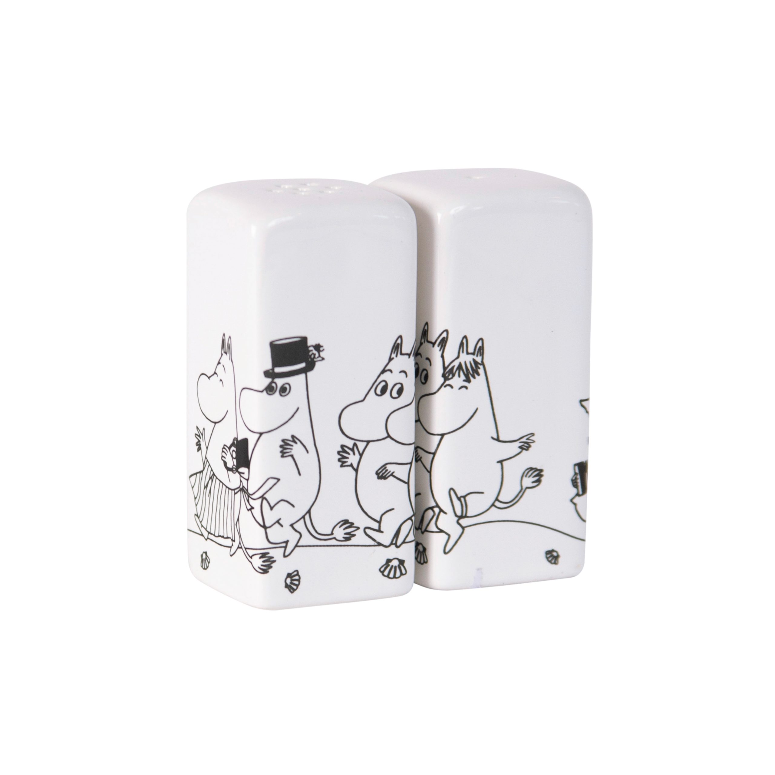 Salero y pimentero Familia Moomin blanco