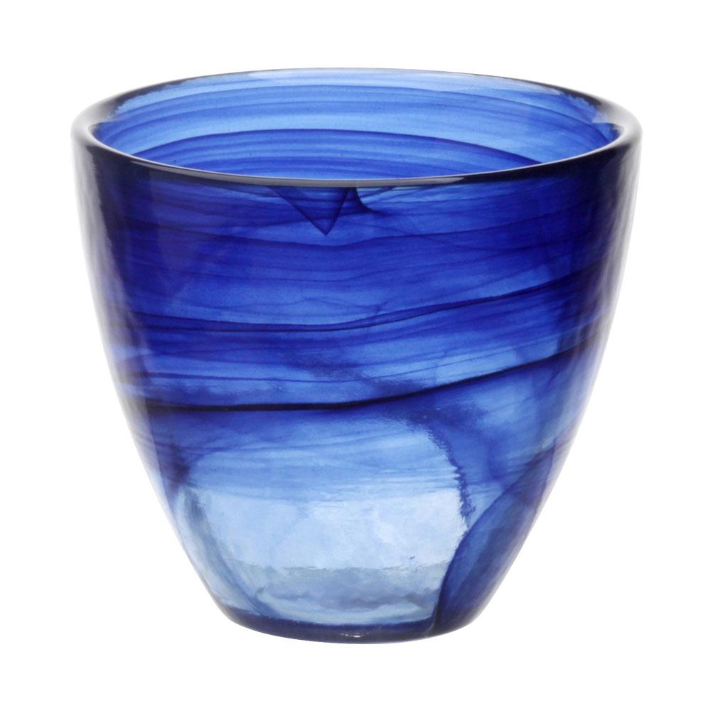 Avet Bol Azul Índigo 210 ml, Pack de 6 Unidades - Ø 10 cm, Altura 9 cm, Colección Blue con Efecto Alabastro