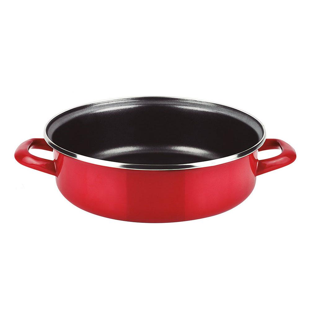 Fagor Tartera Optimax Roja Acero Esmaltado AISI 430 Ø26 cm, Antiadherente Xylan Plus, Apta para Todo Tipo de Fuegos