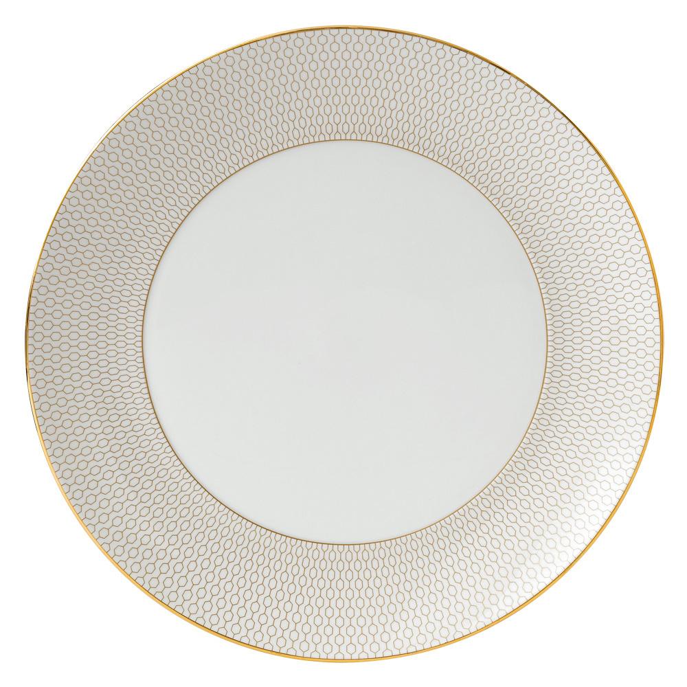 Wedgwood Plato Llano Arris-Gio Gold 28 cm, 4 Unidades de Bone China