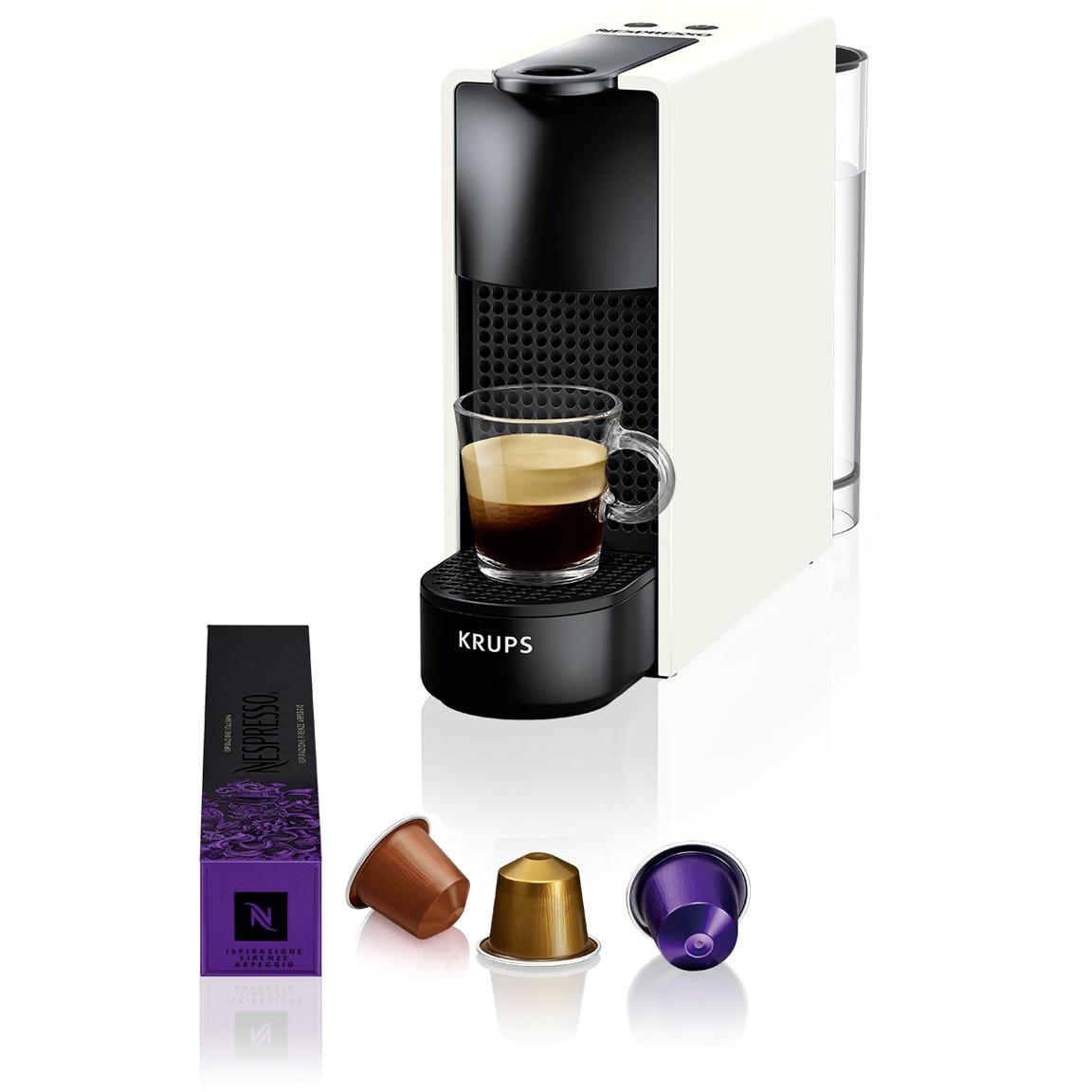 Krups XN1101 Cafetera de Cápsulas Nespresso Essenza Mini 19 bares 0.6L Blanca