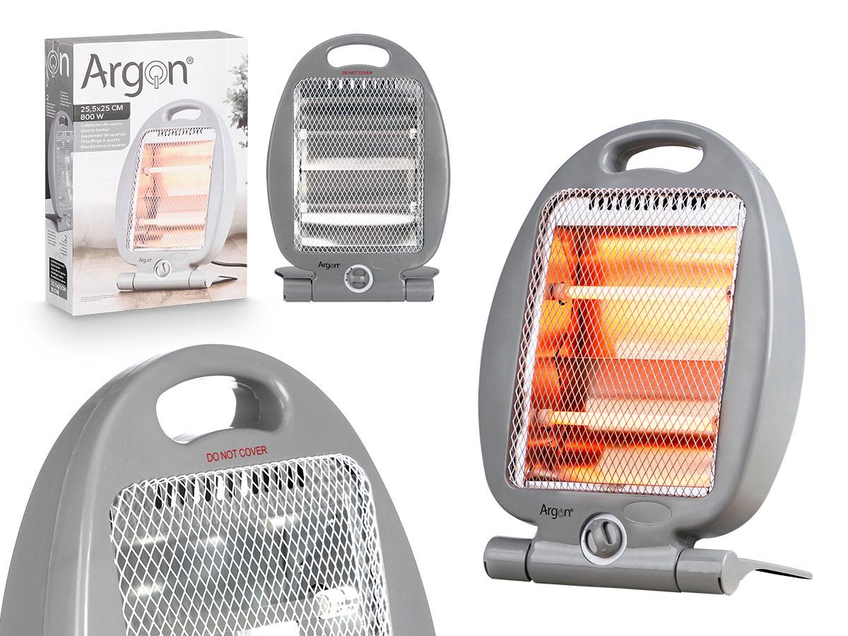 Argon Estufa de Cuarzo 800W 25x25x25 cm Aluminio y Plástico Gris para Uso Doméstico (6 Unidades)
