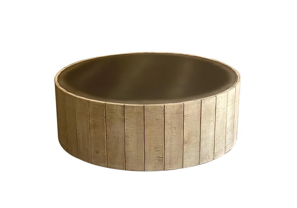 Mesa de Centro Home ESPRIT Abeto Madera MDF 90 x 90 x 30 cm