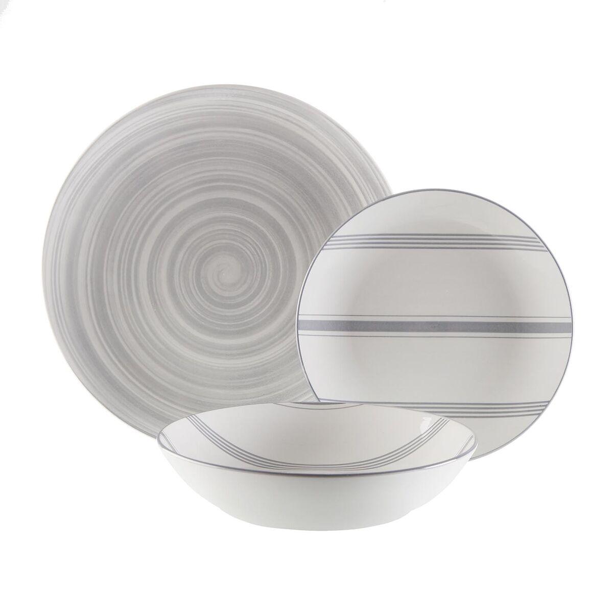 Vajilla Versa VORTEX Gris Porcelana 18 Piezas