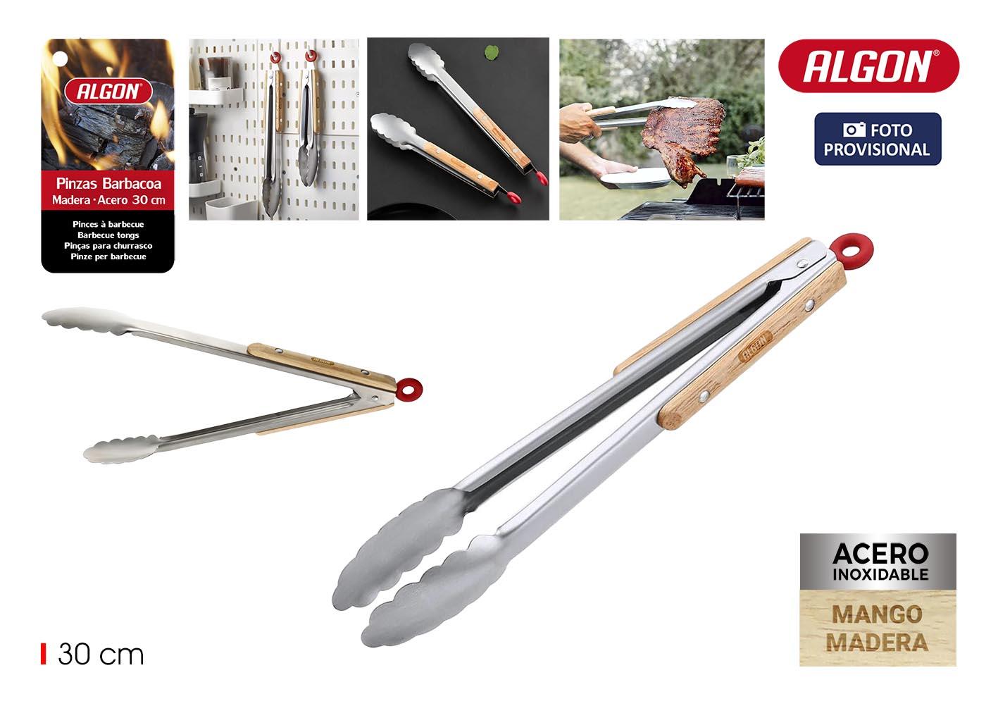 Algon Pinzas de Barbacoa Wood 30 cm (24 Unidades)