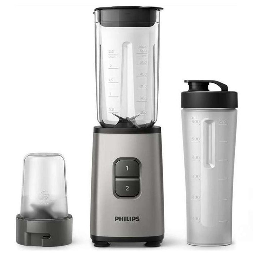 Philips Batidora de Vaso HR2604, 350 W, 4 Hojas, Diseño Ergonómico, Para Batidos, Salsas y Más