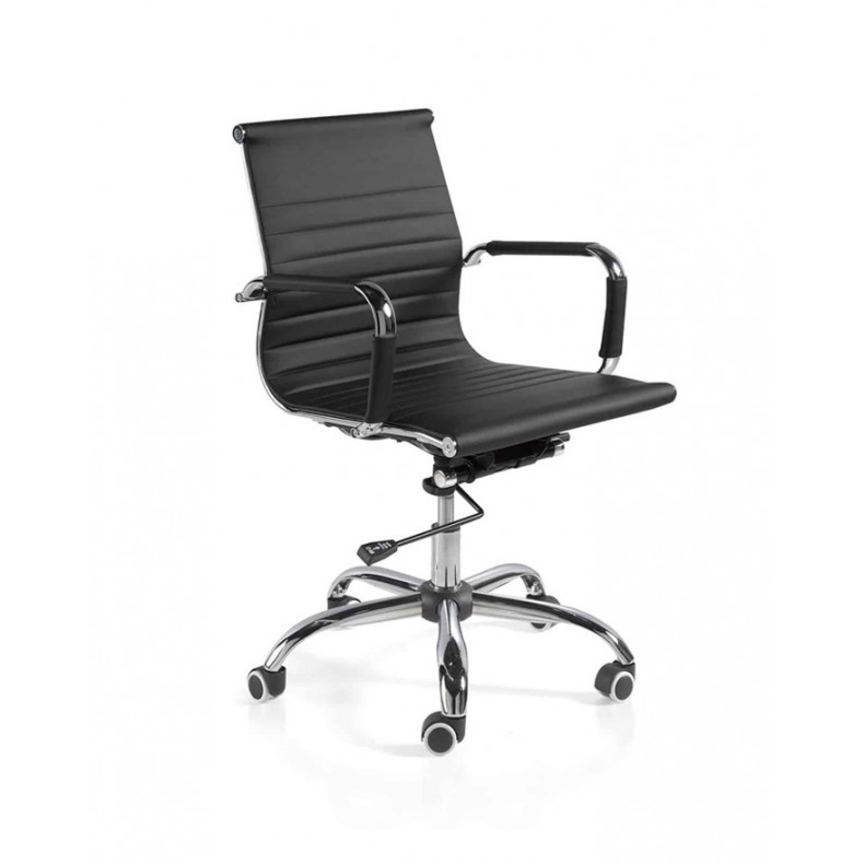 SILLA ESTUDIO RESPALDO BAJO NEGRA