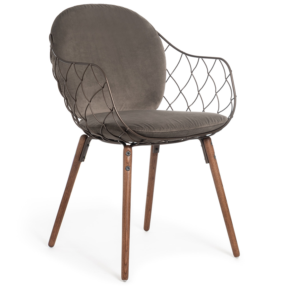 Silla Piña Tapizada Madera Magis