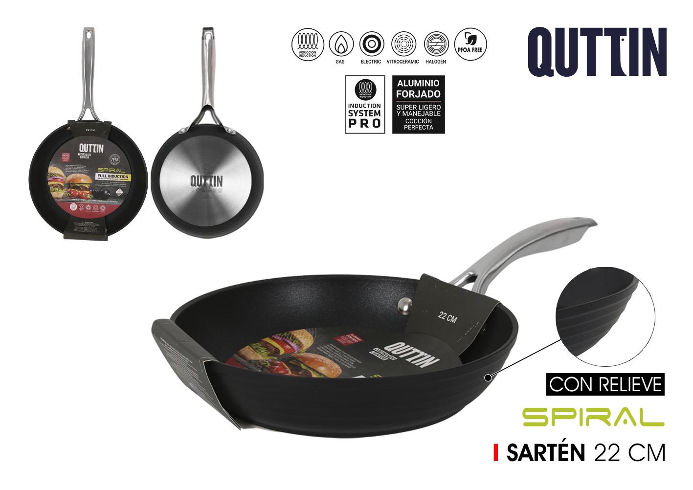 Quttin Sartén 22 cm Aluminio Forjado Inducción Full Spiral (4 Unidades)