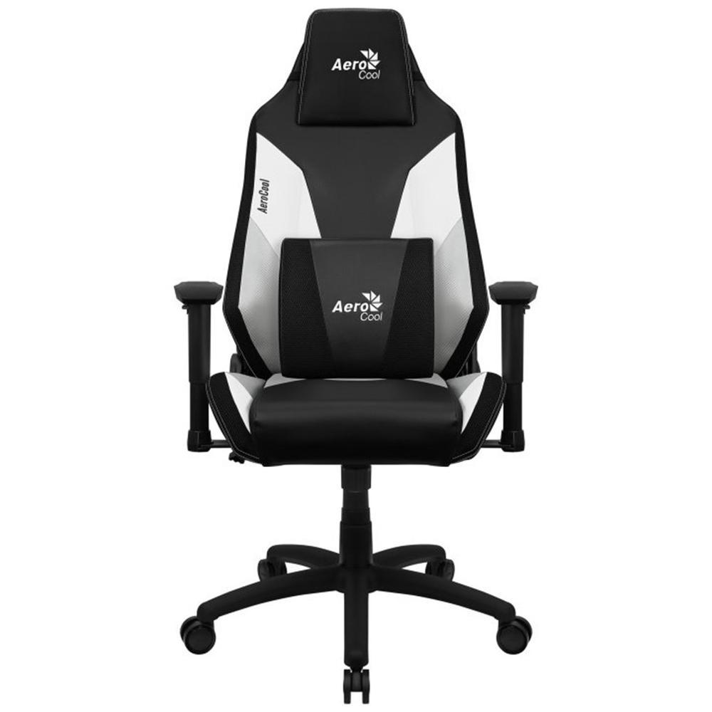 Aerocool Silla Gaming Admiral Negra Blanca, Acolchado Alta Densidad, Reposabrazos 2D, Respaldo Ajustable