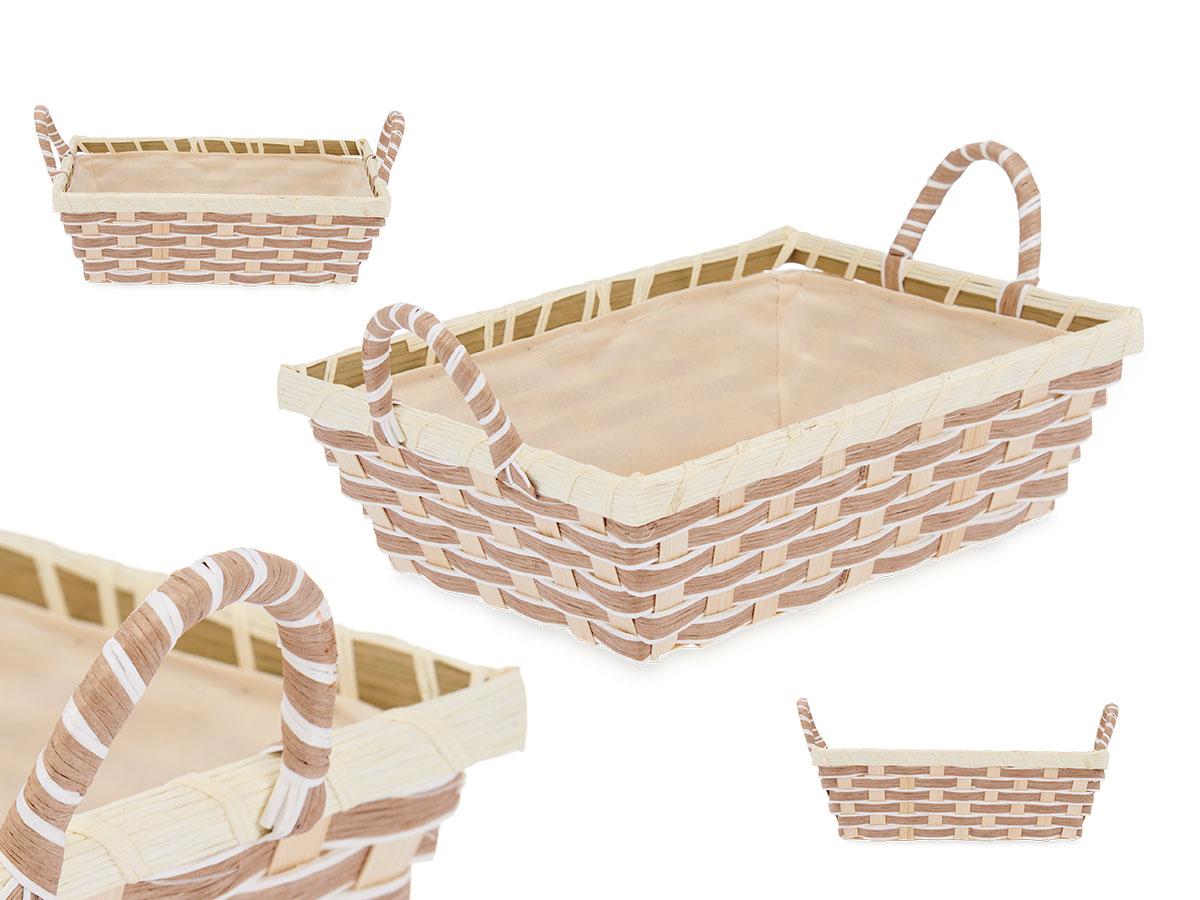 Kinvara Cesta con Asas Trenzado Rectangular de Jacinto de Agua, 29x12.5x18 cm (24 Unidades)