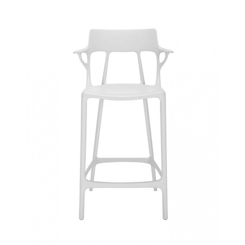 TABURETE A.I. RECYCLED 65CM BLANCO