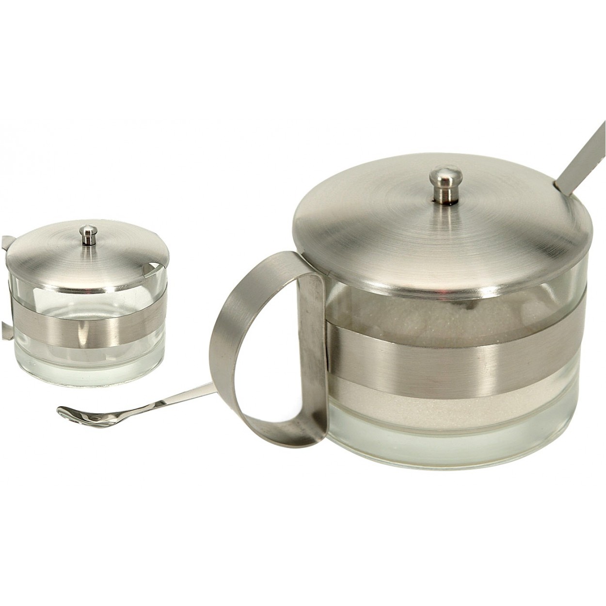 *TARA* Azucarero de Acero y Cristal Mate (8x6 cm)