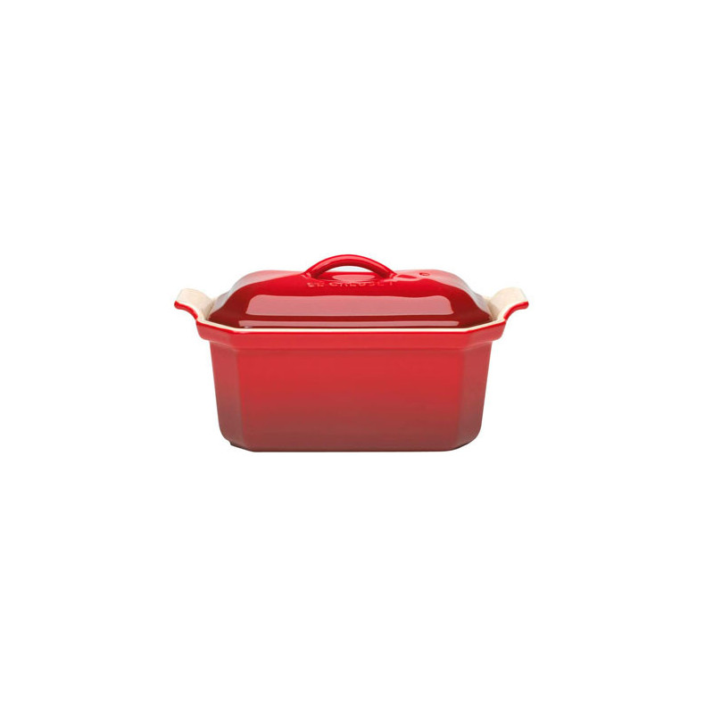 TERRINA RECTANGULAR GRES 14CM ROJO