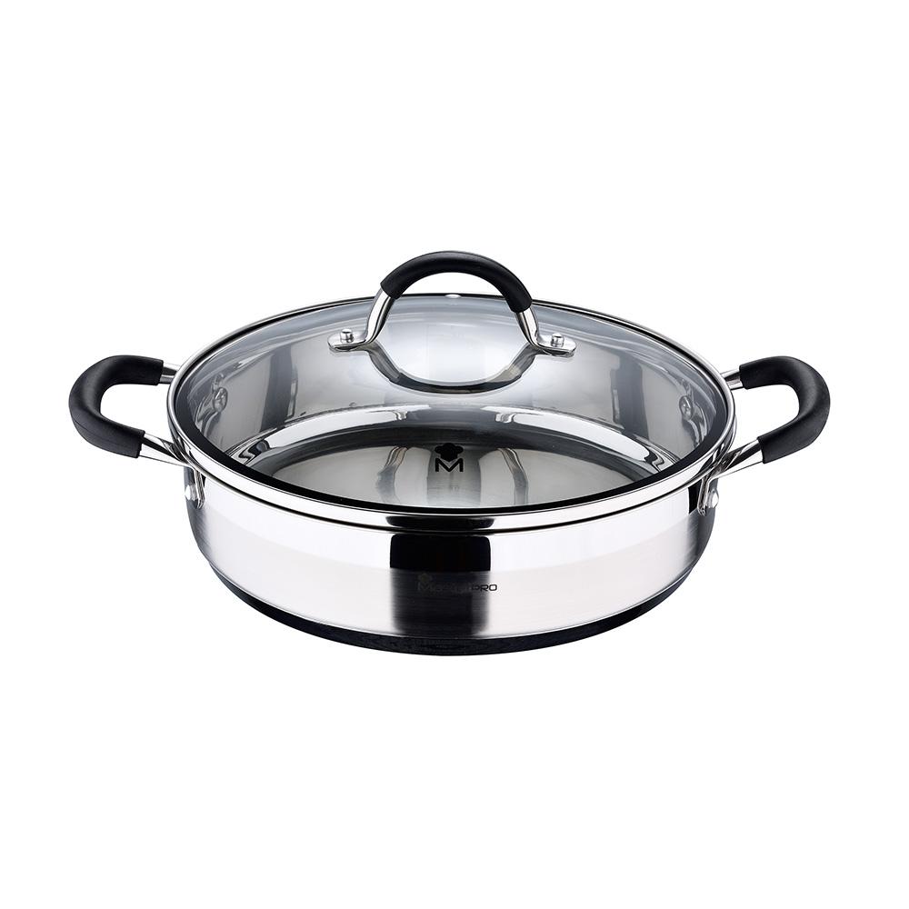 Masterpro Tartera Foodies Bgmp-1503-bk 3,8 l Ø28x7,5 cm Acero Inoxidable 18/10 para Inducción, Gas, Eléctrico