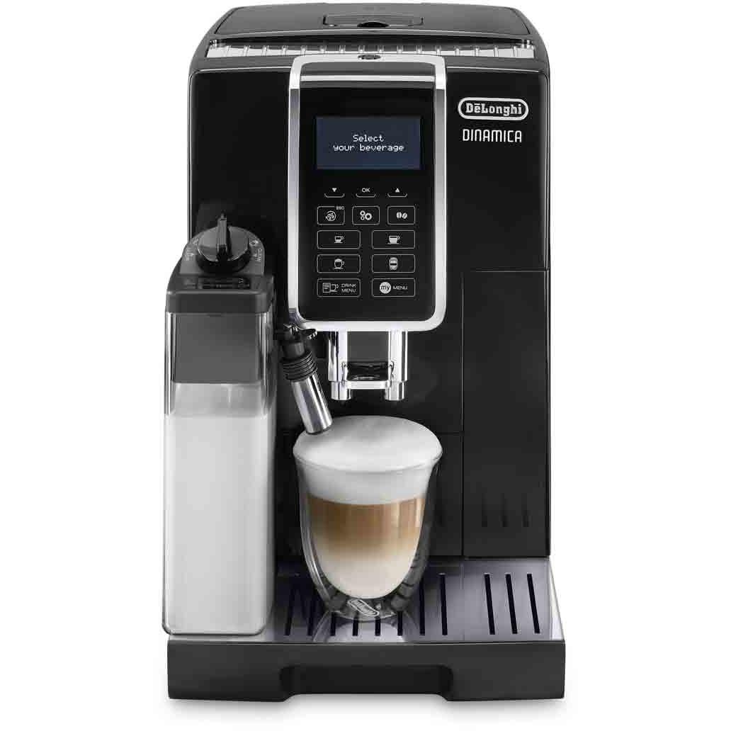 DeLonghi Dinamica ECAM 350.55.B Cafetera Superautomática con Molinillo Integrado y Espumador de Leche, Negro/Acero Inoxidable