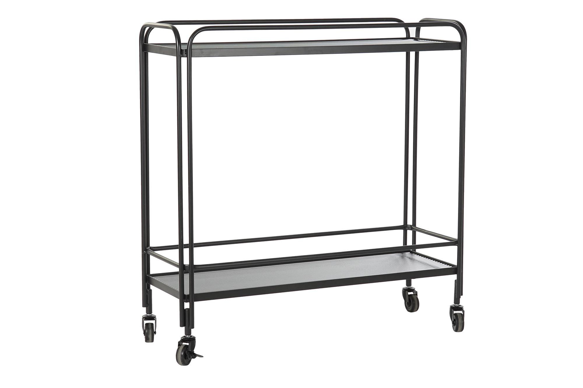 DKD Home Decor Consola Loft Negro de Metal y Cristal 80 x 28 x 80.5 cm
