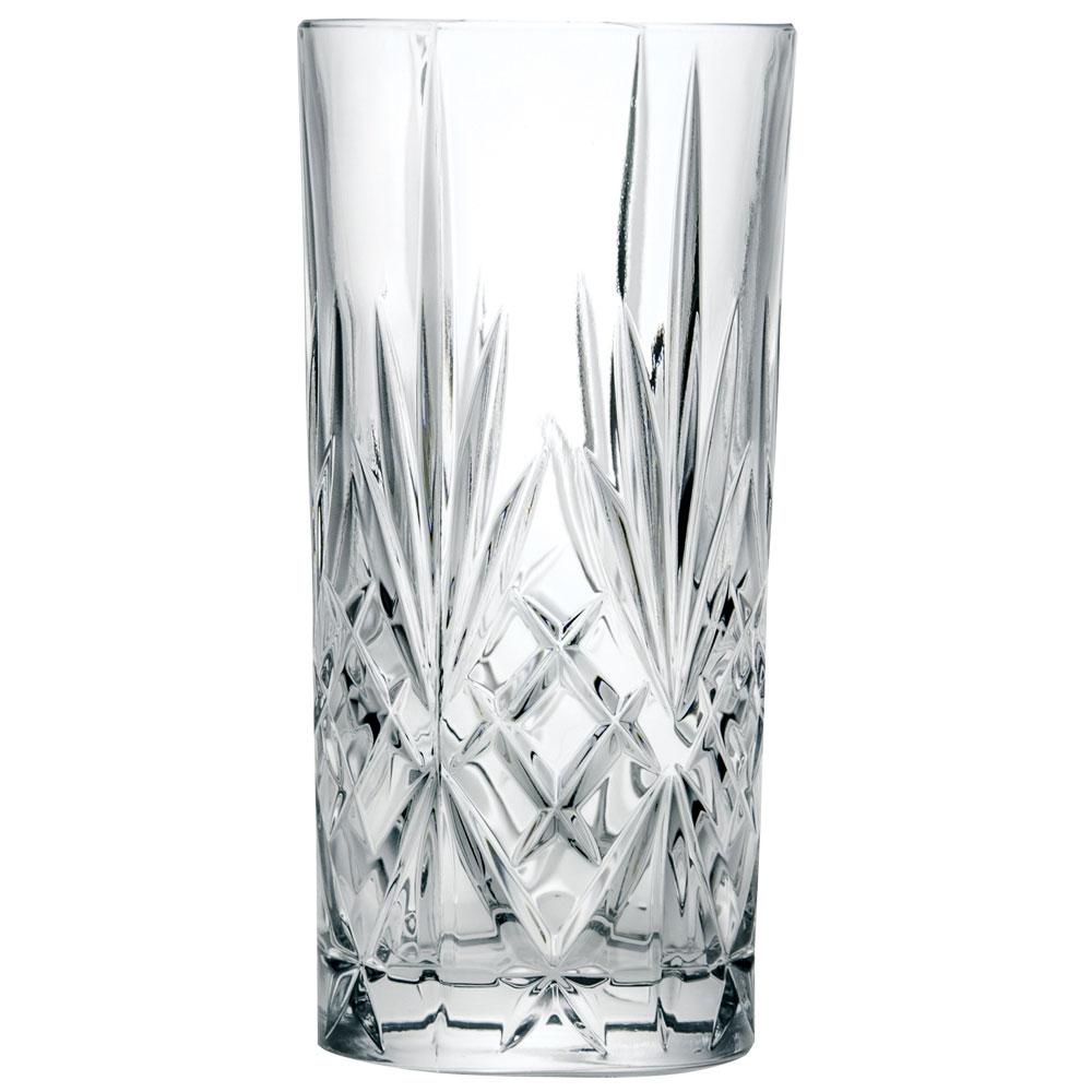 Rcr Cristalleria IT Vaso Alto Colección Melodia LUXION Eco-Crystal de 360 ml y 150 mm de altura, Set de 6 Unidades