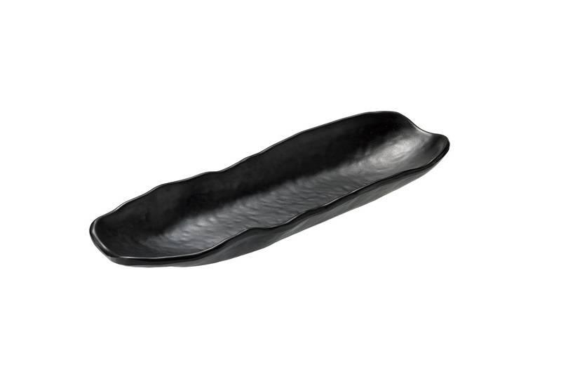 Leone Fuente de Melamina Rectangular 34x10,5x3 cm para Servir. Pack de 12 Unidades, Apta Lavavajillas, Resiste hasta 70ºC.