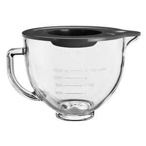 Kitchenaid 5KSM5GB Bol de Cristal con Pico de Vertido y Líneas de Medición, Apto para Microondas y Congelador